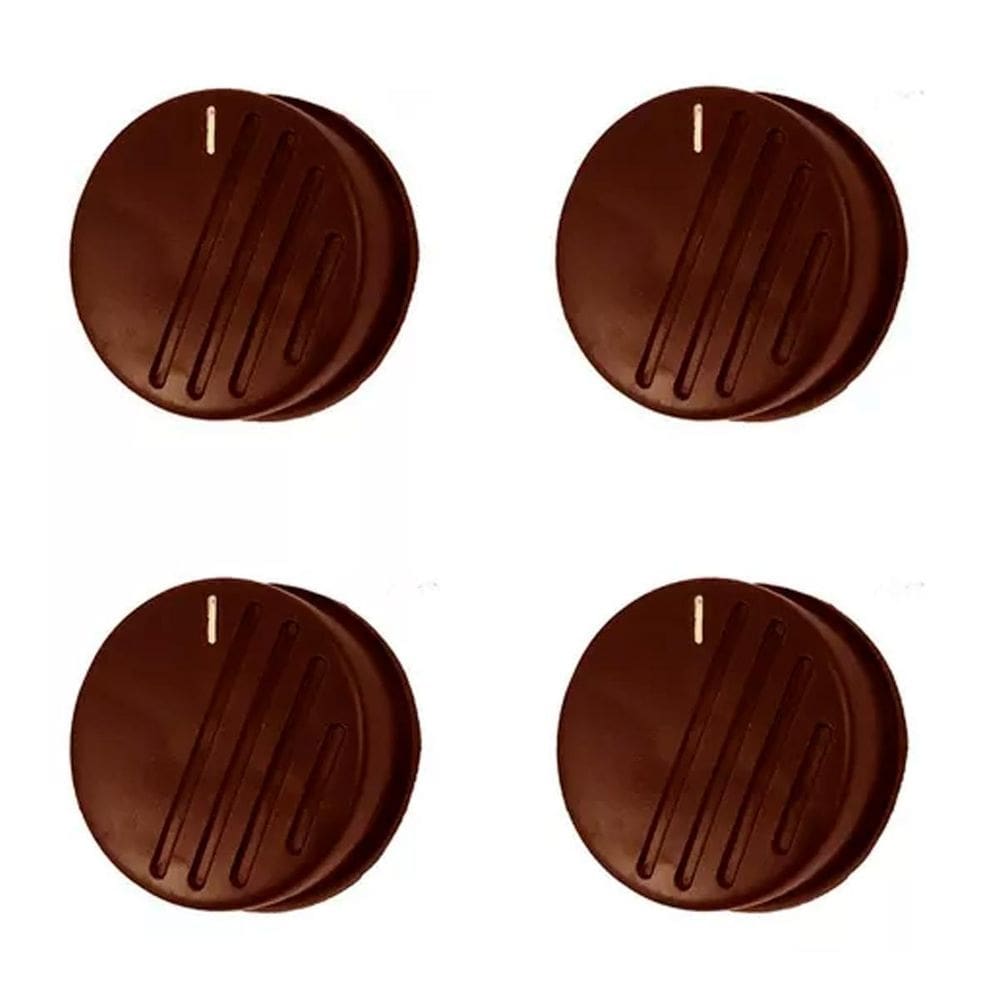 Botão Para Fogão Dako Magister Redondo Com Trava Marron 4Pcs