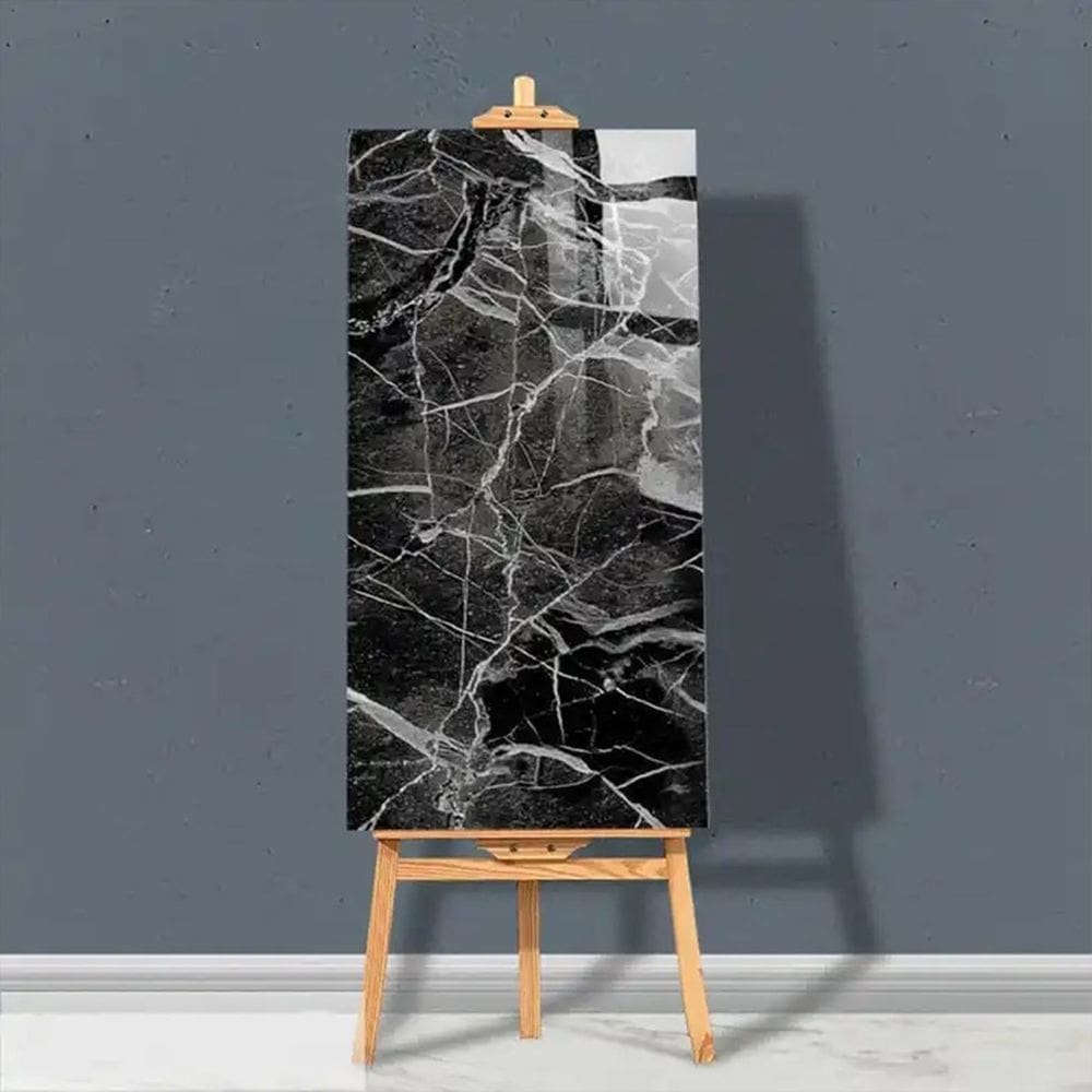 30 Placa Adesiva Parede Painel Vinílico Mármore Preto 30x60