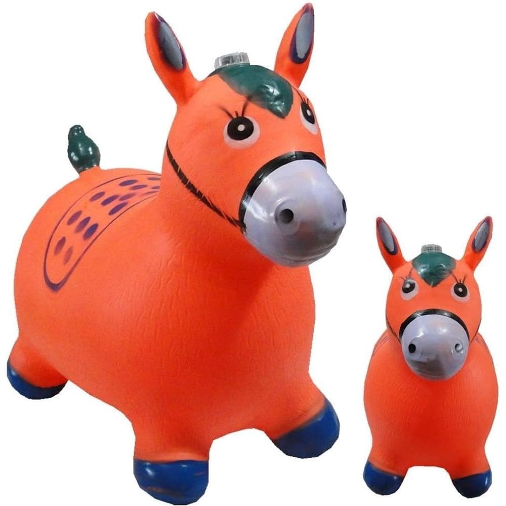 Cavalinho Upa Upa Brinquedo Pula Pula Musical Com Luz Borracha Resistente Inflável Laranja