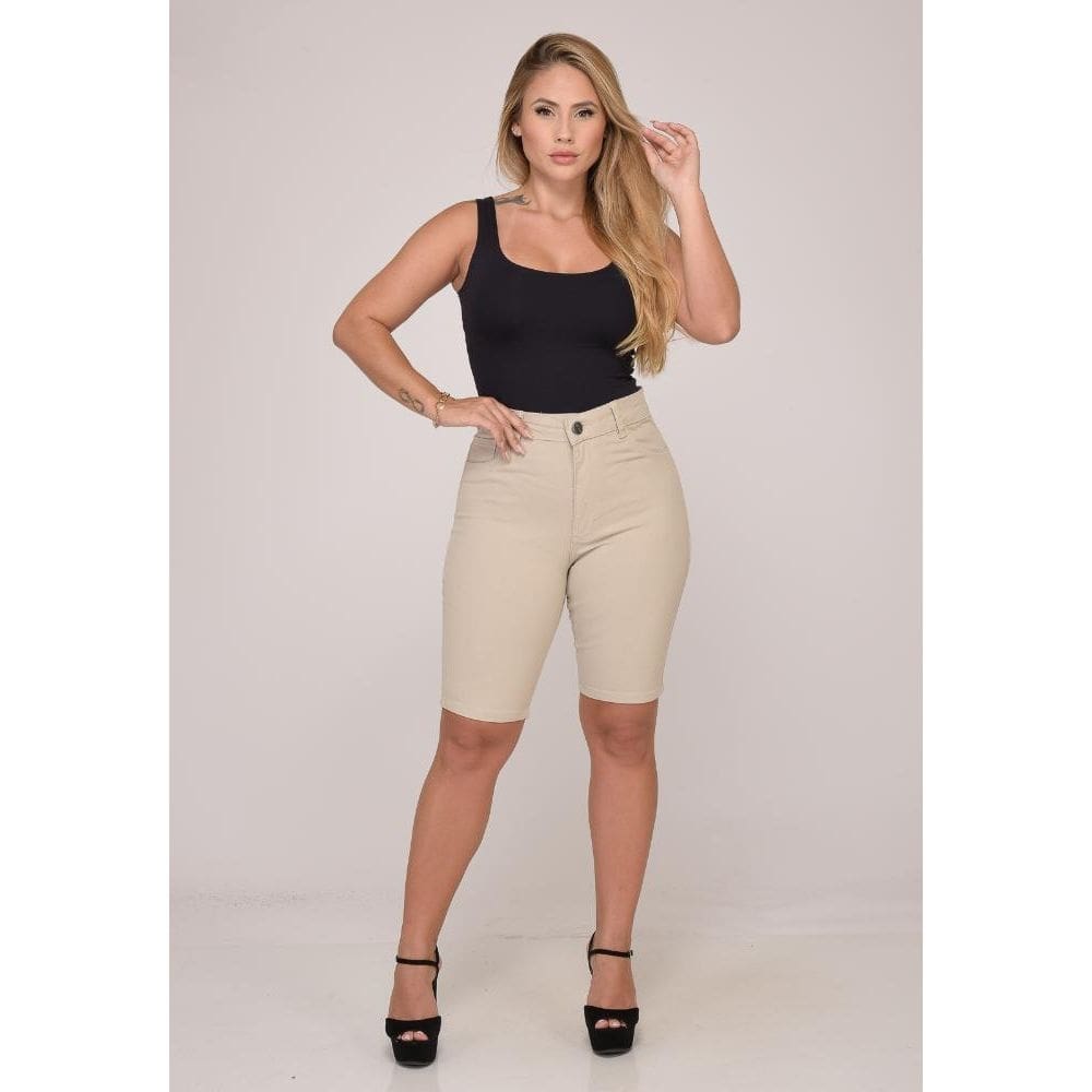 Bermuda Feminina 7883 Bege Claro [F075]