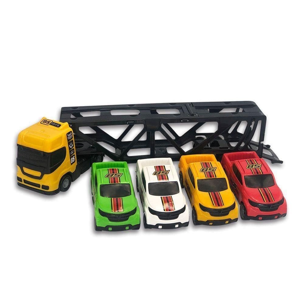 Cegonheira De Brinquedo Com 4 Carrinhos Cor:amarelo