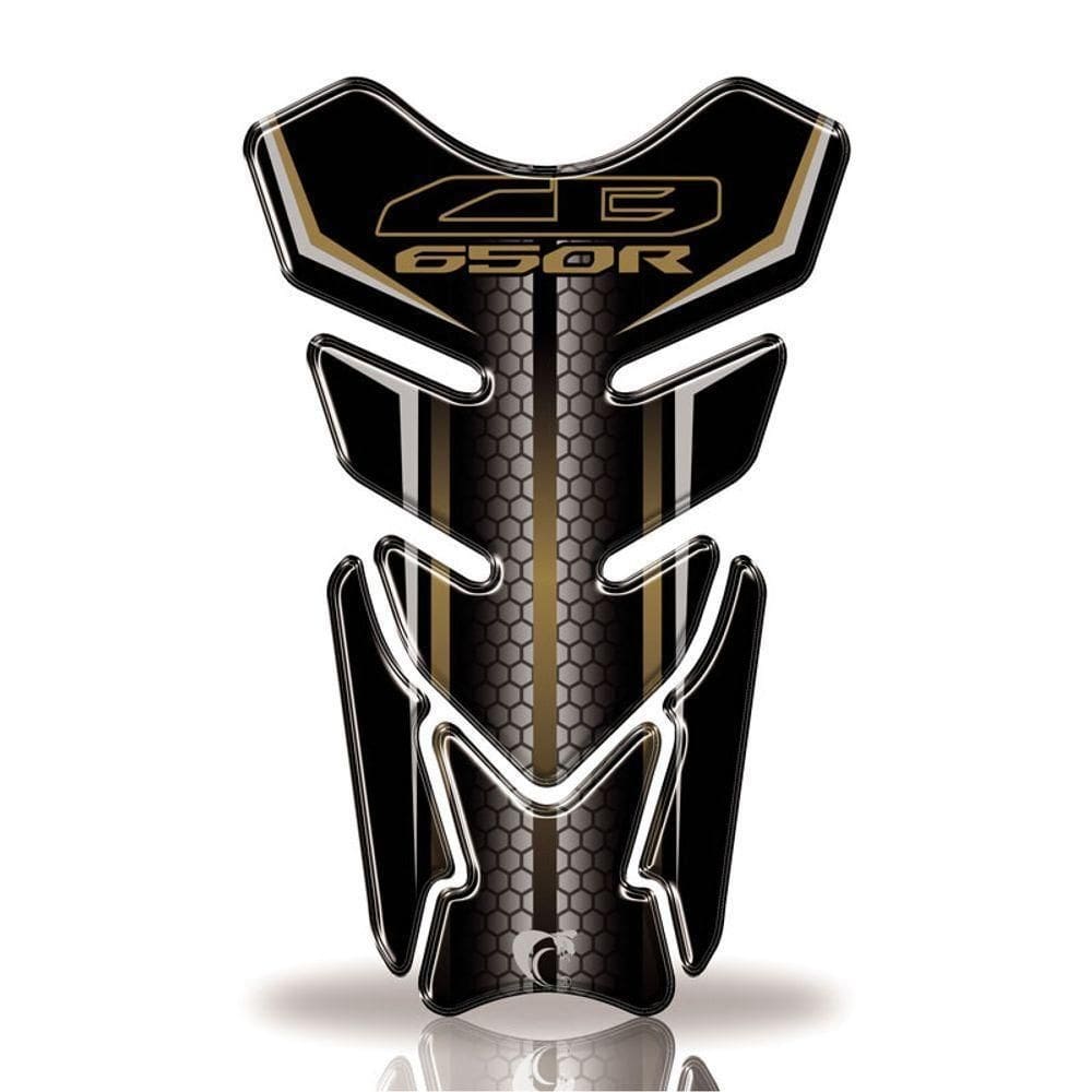 Protetor De Tanque Adesivo Moto Honda Cb 650R Dourado Preto