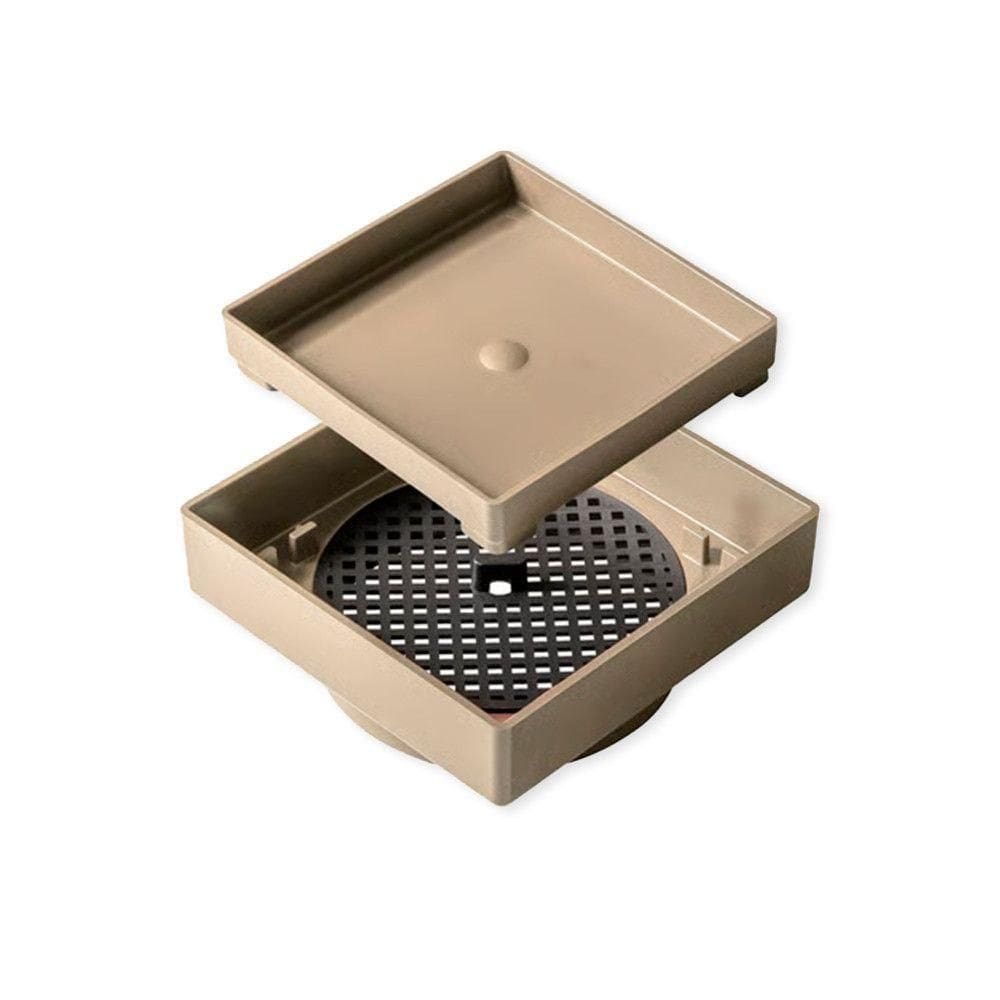 Ralo 10x10 Oculto Bege Plástico Abs Para Piso E Porcelanato