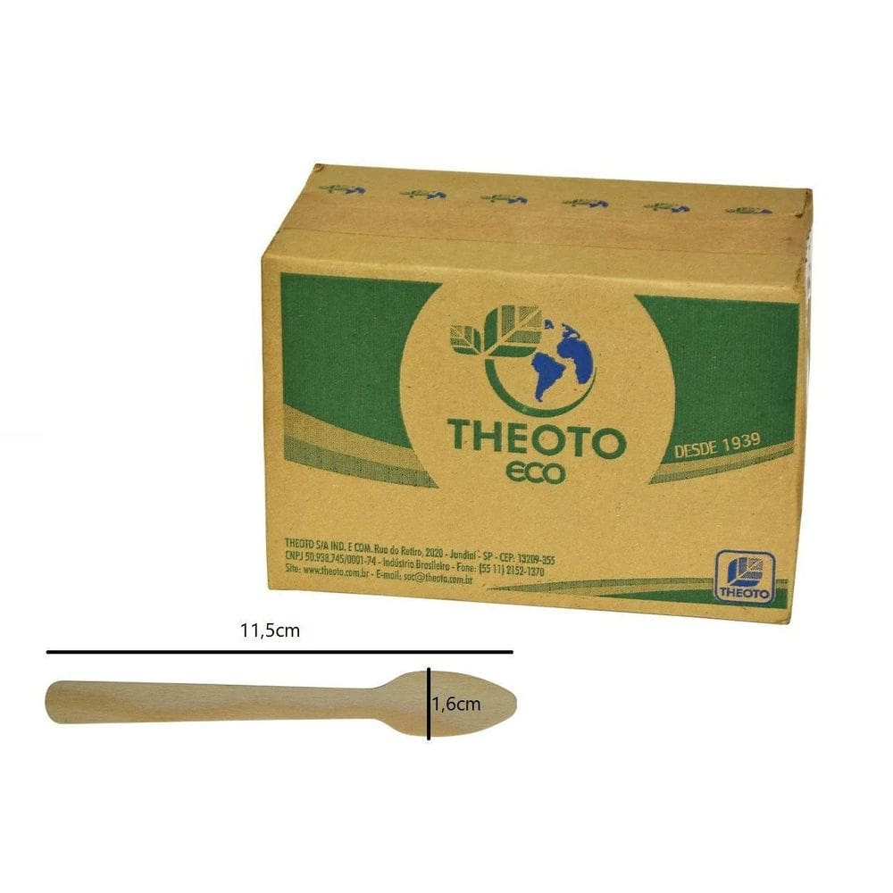 Colher sobremesa pazinha sorvete de madeira c/1000