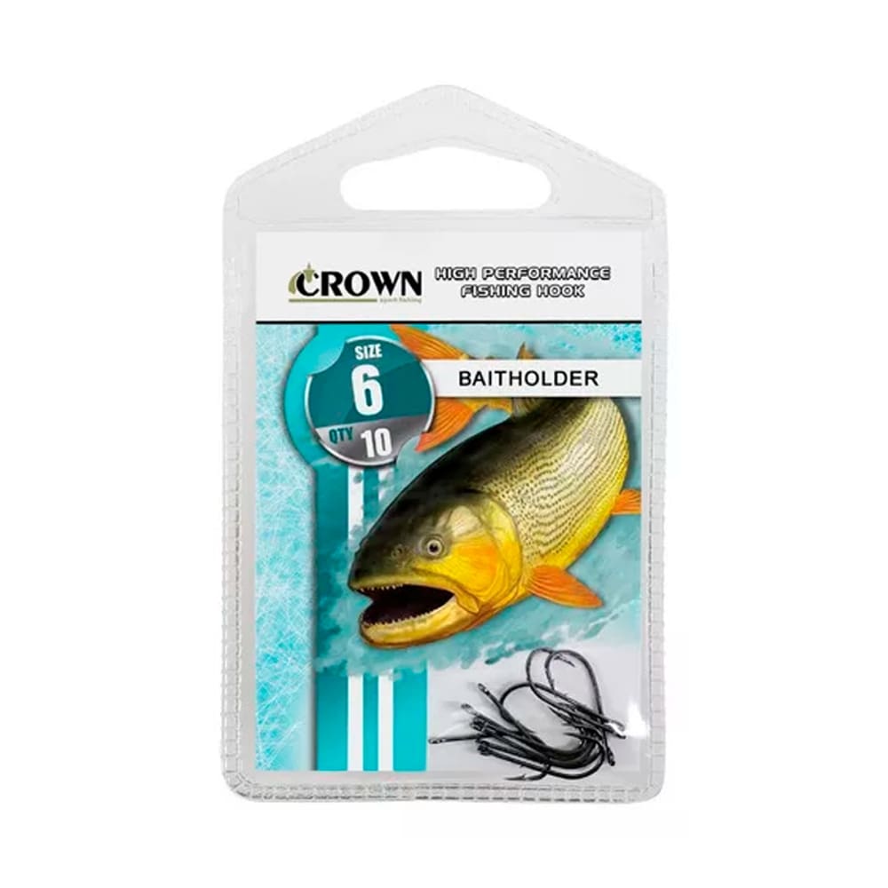 Anzol Pesca Crown Baitholder Black Super Resistente nº 04 Cartela Com 10 Unidades