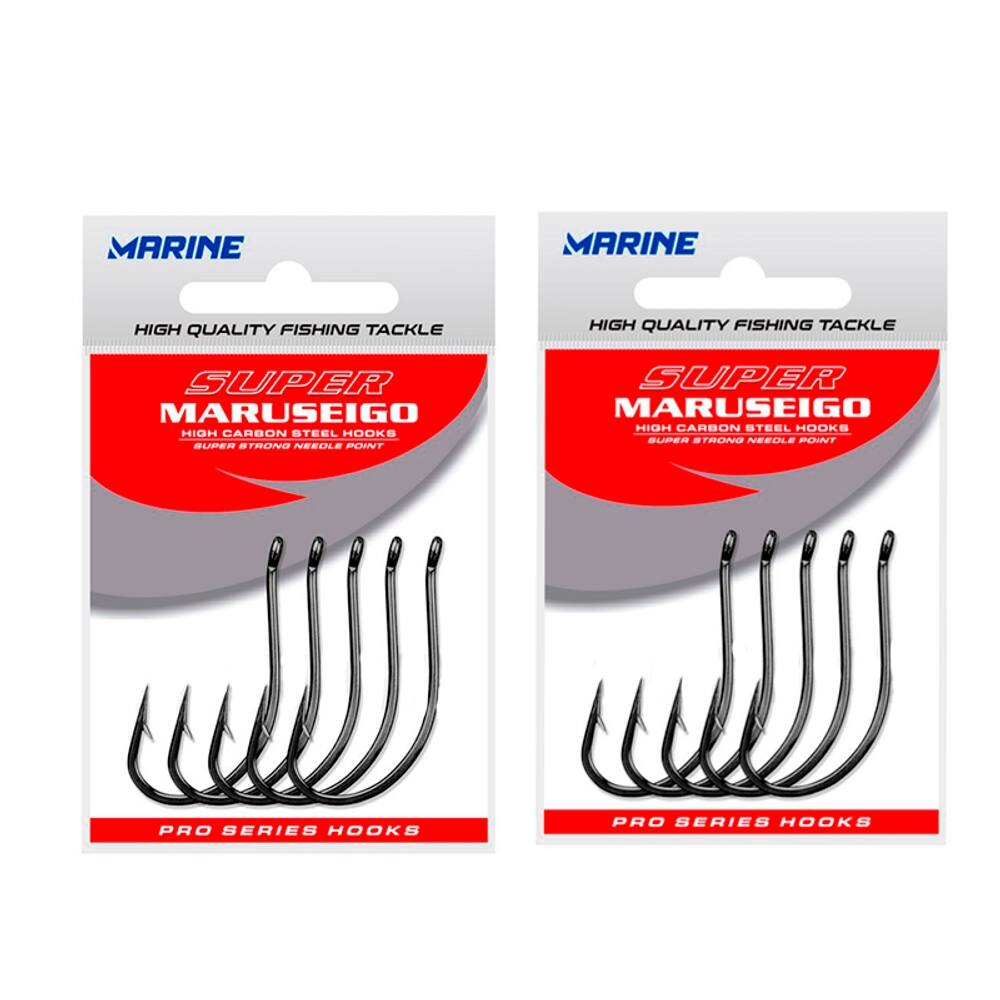 Kit Anzol Marine Sports Super Maruseigo Black Reforçardo Nº 20 2 Cartelas 50un
