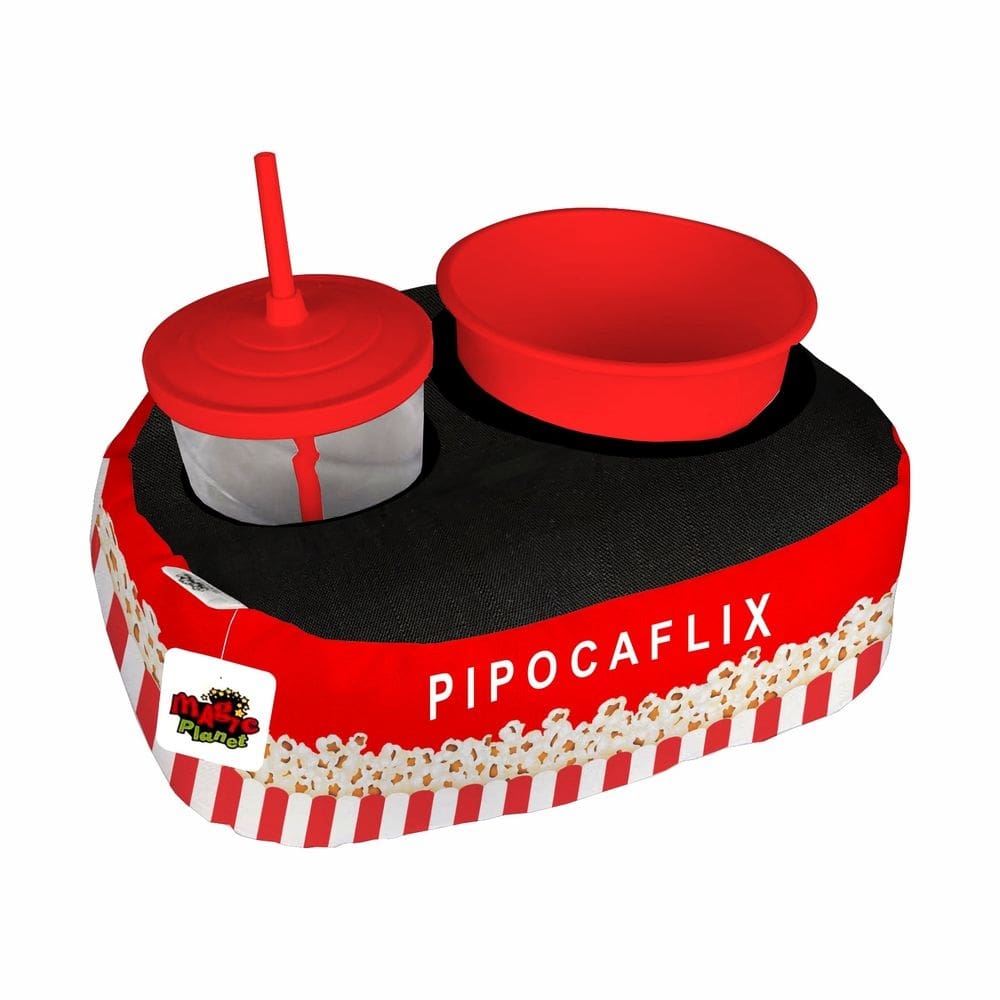 Almofada Kit Pipoca Cinema 1 Copo Canudo Balde Namorados Pipocaflix