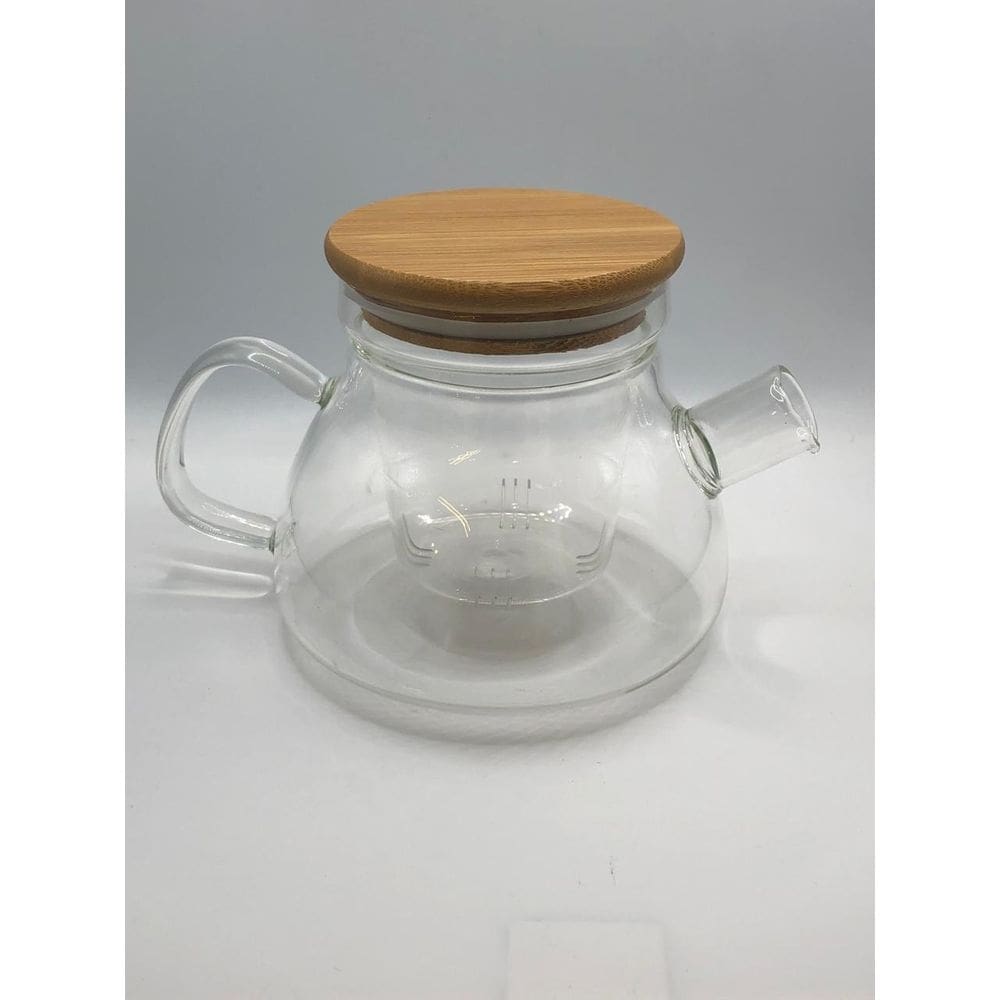Chaleira 600Ml Borosilicato C/ Infusor+Tampa Bambu Zahav