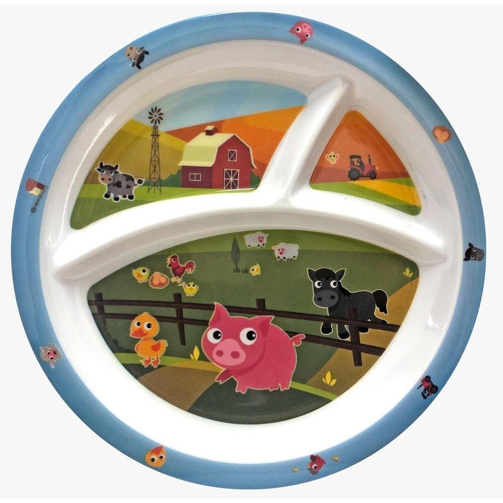 Prato Refeição Infantil Divisórias - Fazenda