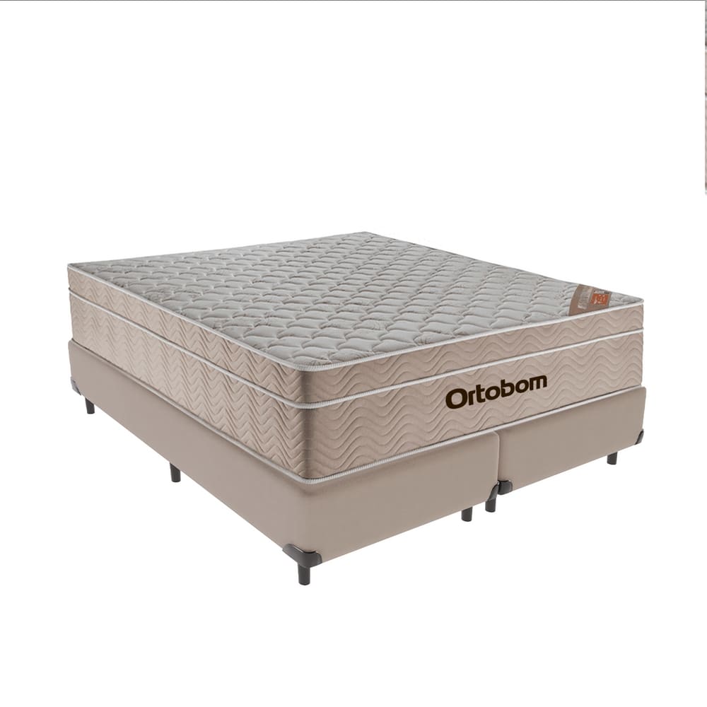 Cama + Box Airtech Colchão Ortobom Queen 158cm SpringPocket