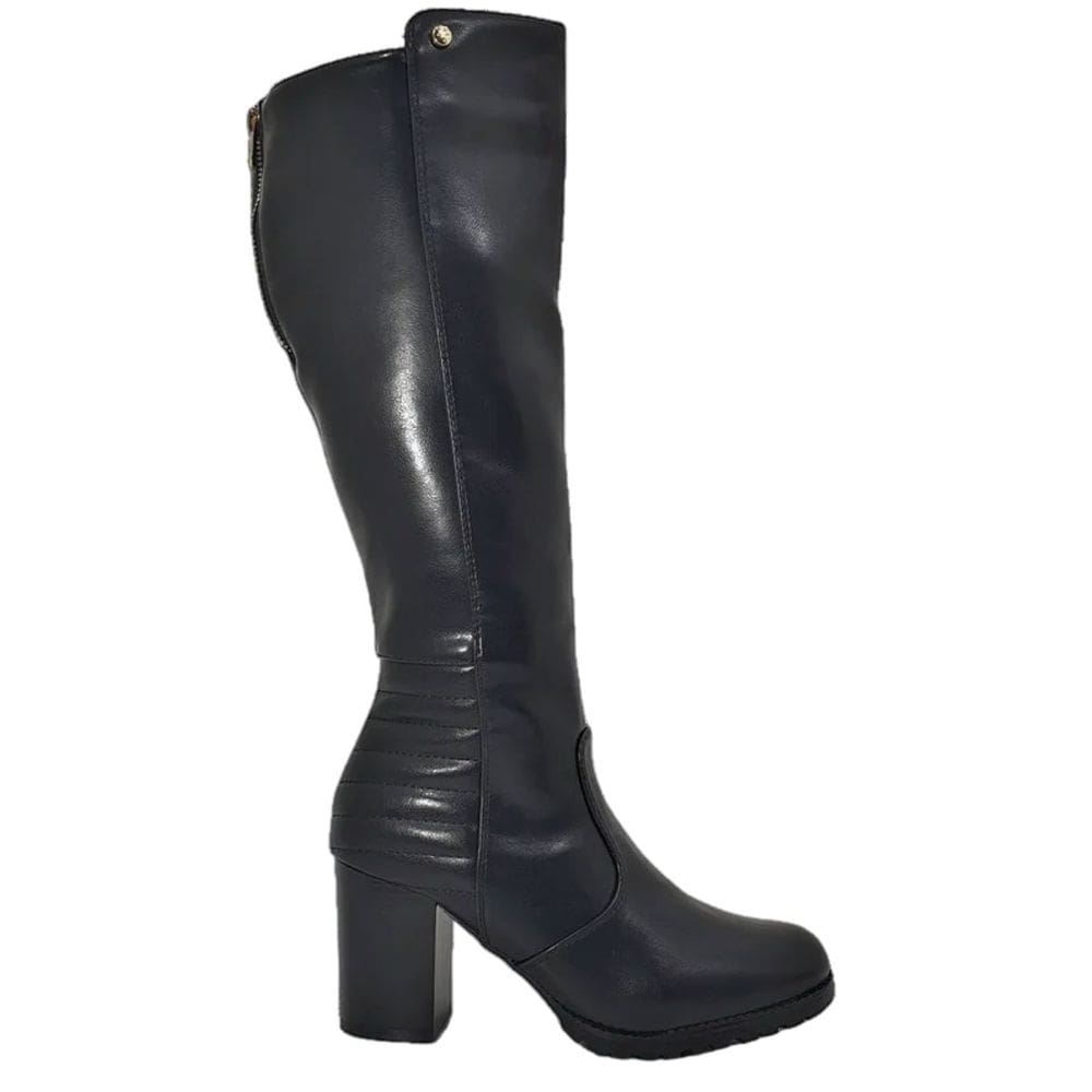 Bota Feminina Casual Salto Alto Cano Longo Maleável Mooncity 73134