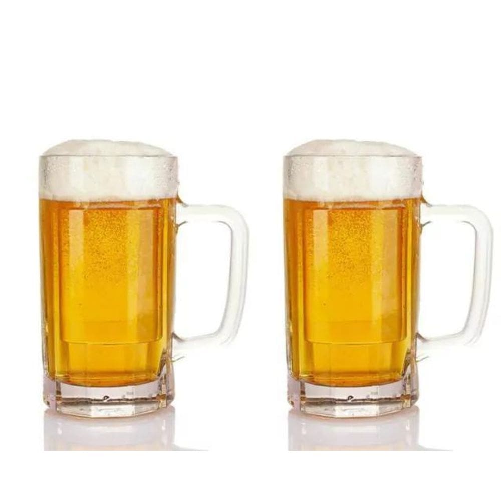 Conjunto 2 Canecas De Chopp Cerveja De Vidro 400Ml