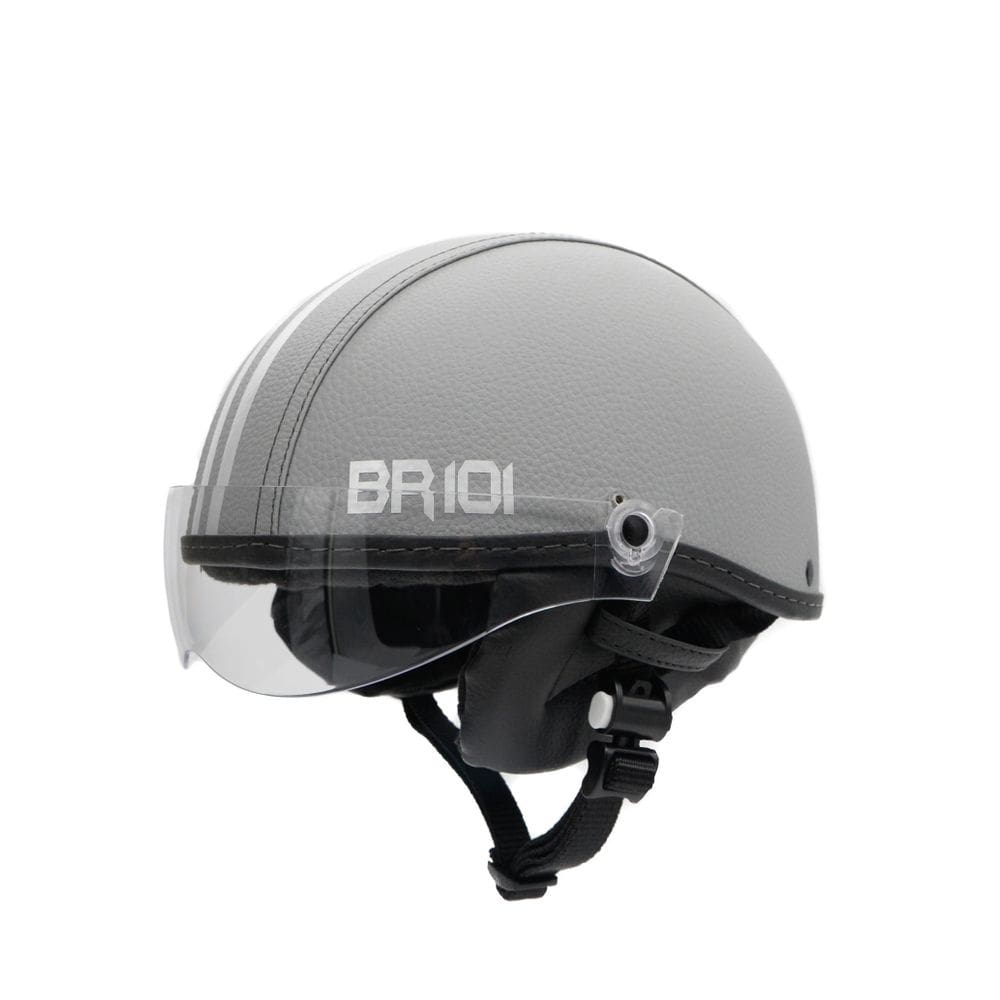 Capacete coquinho scooter elétrica bike cinza viseira