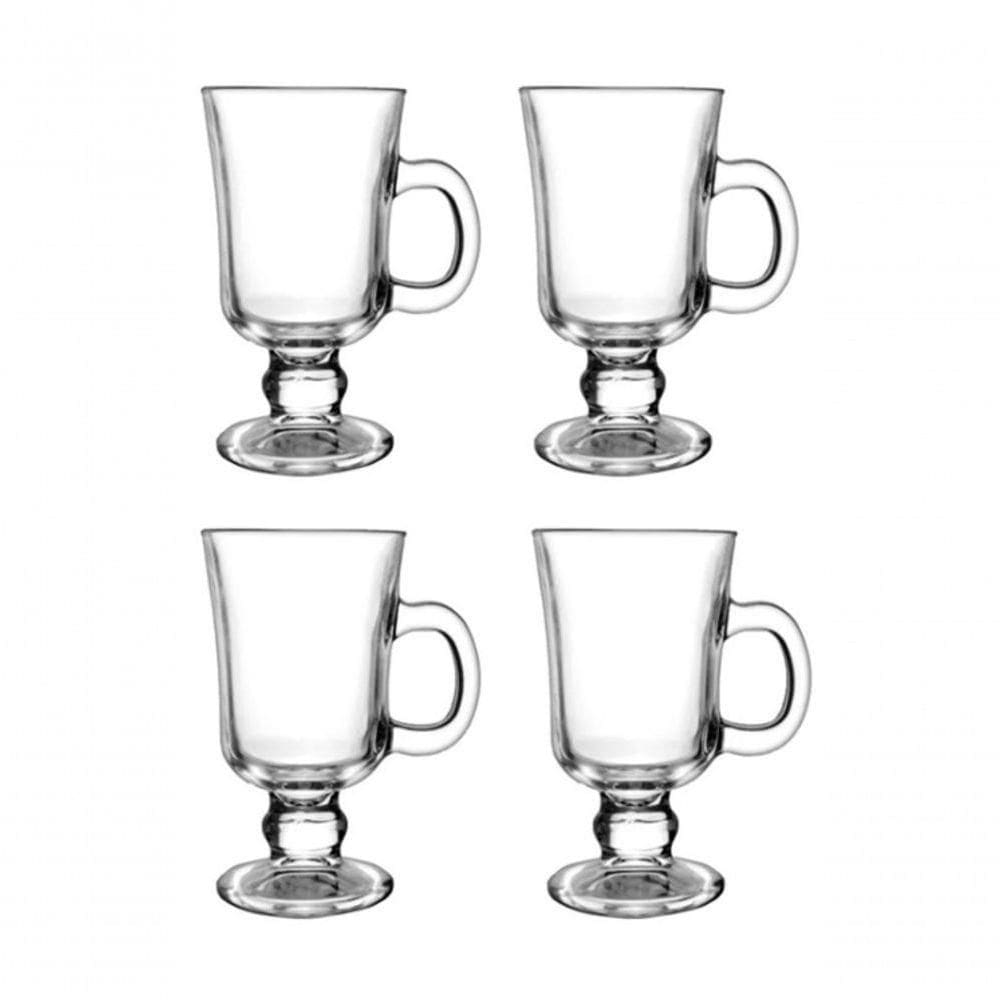 4 Xícaras Vidro Café Nespresso Dolce Gusto 220ml Caneca