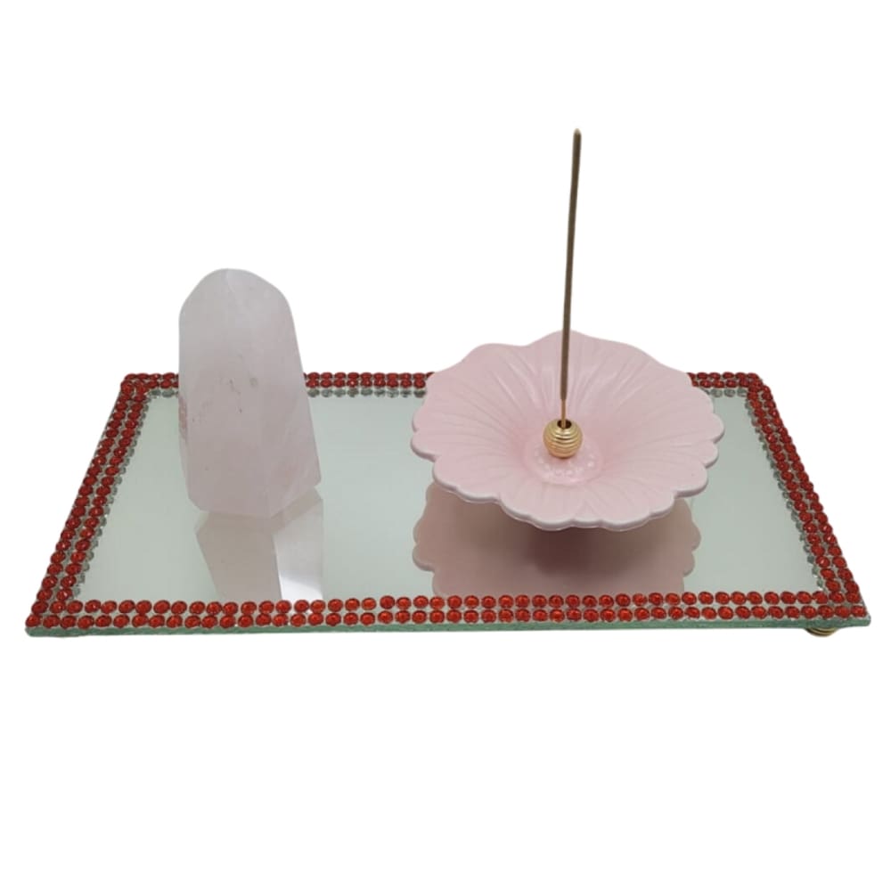 Box Kit Presente do Amor com Ponta de Quartzo Rosa Natural