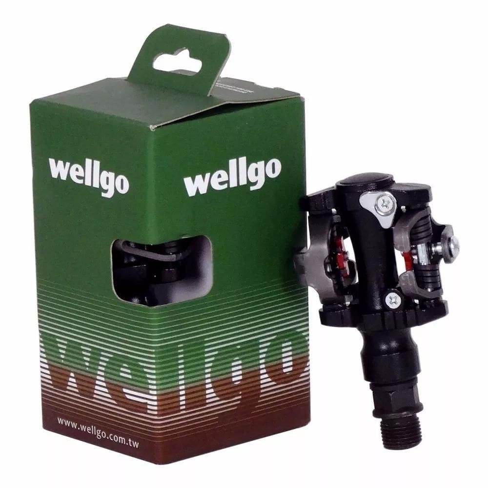 Par de Pedal Mtb Clip Wellgo M919 Com Tacos E Regulagem