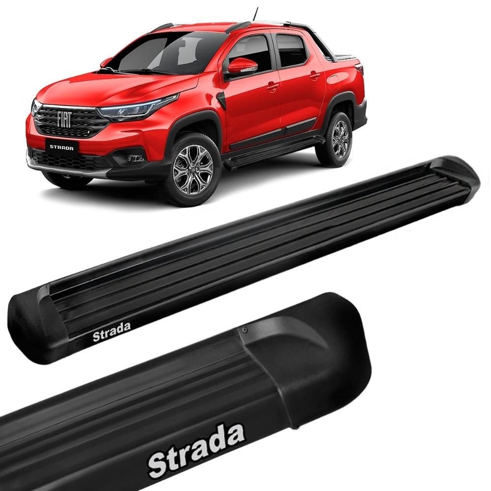Estribo Lateral Strada 2021 a 2023 CD CS Alumínio Preto