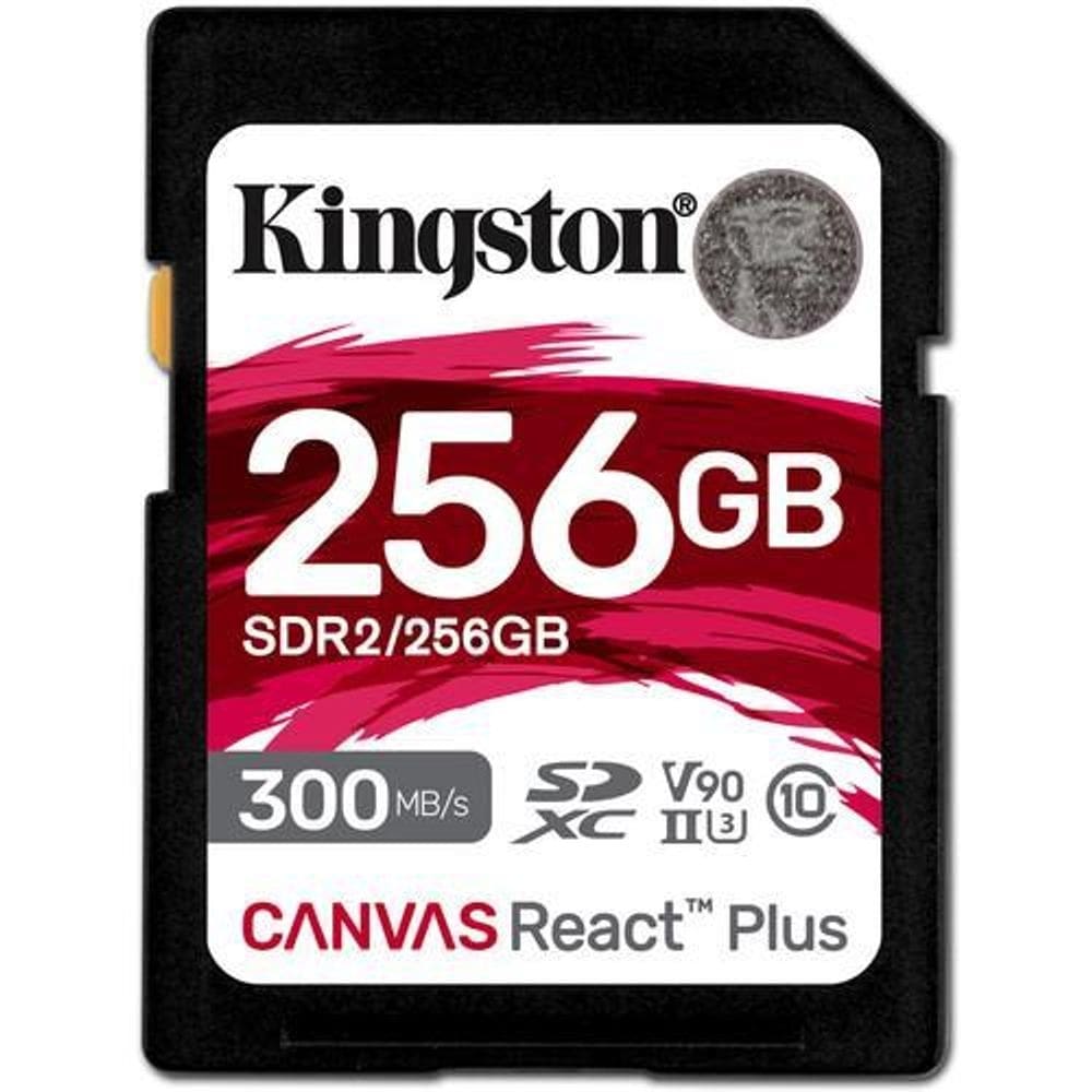 Cartão memória kingston sd xc 256gb react plus 300mb/s v90