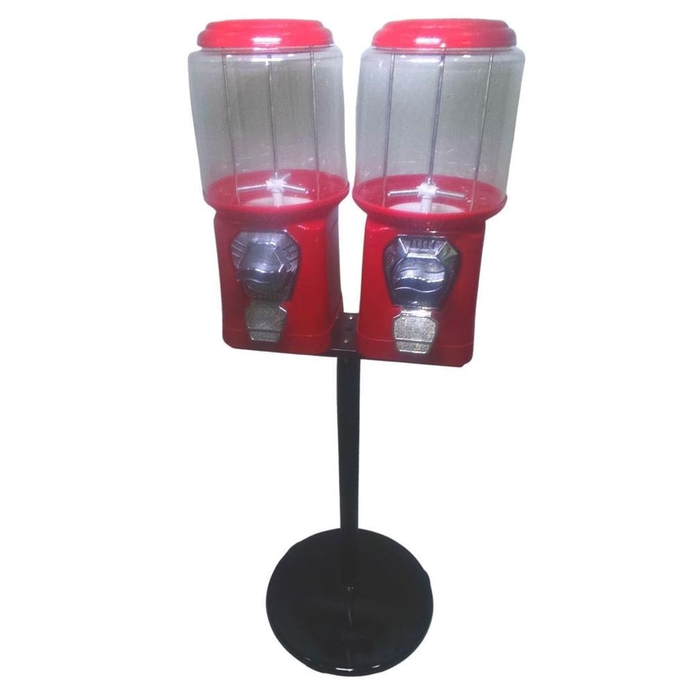 2 maquinas de bolinha pula pula chicletes + pedestal duplo