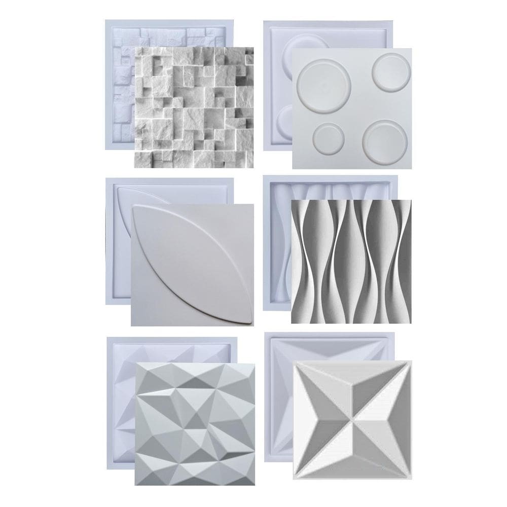 Kit formas placa gesso 3d cimentício abs vários modelos fdg