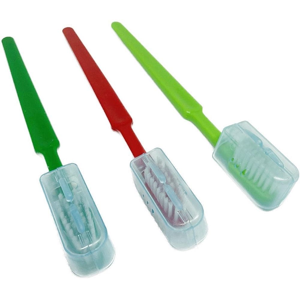 100 escova dental adulto macia com protetor de cerdas - kit