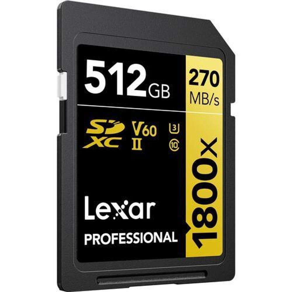 Cartão de memória lexar sd xc 512gb 1800x uhs-ii 270mb/s v60