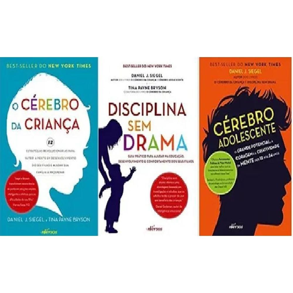 Kit 3 Livro Daniel J. Siegel Cerebro Da Criança Disciplina