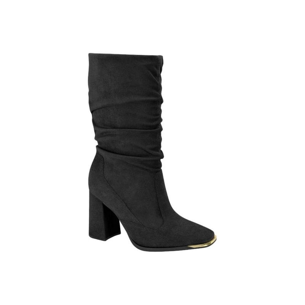 Bota Feminina Vizzano Cano Alto Salto Bloco Camurça