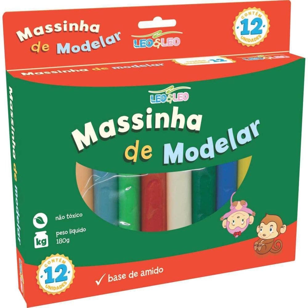 Massa Para Modelar Leoleo 12 Cores Pacote Com 12