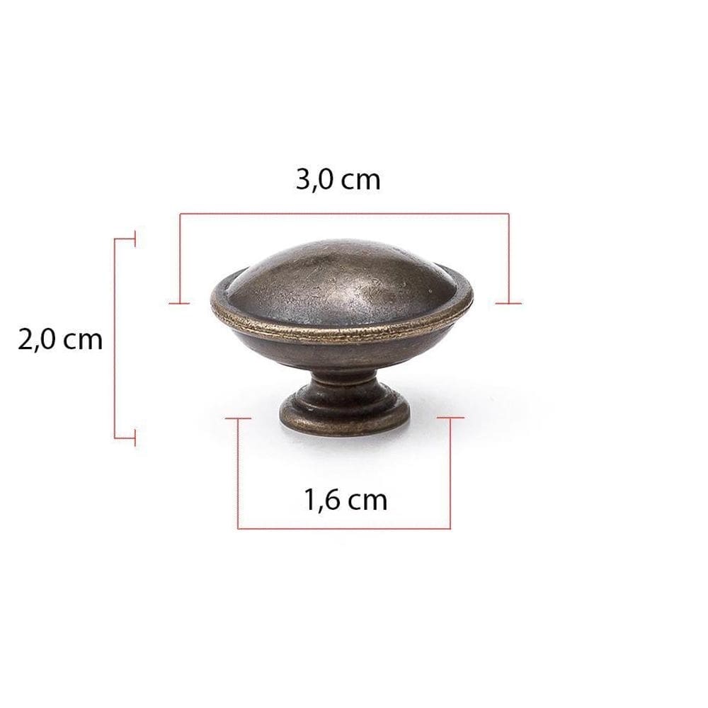 Puxador Redondo Em Latão Metal Para Móveis,Porta,Gaveta 10Un