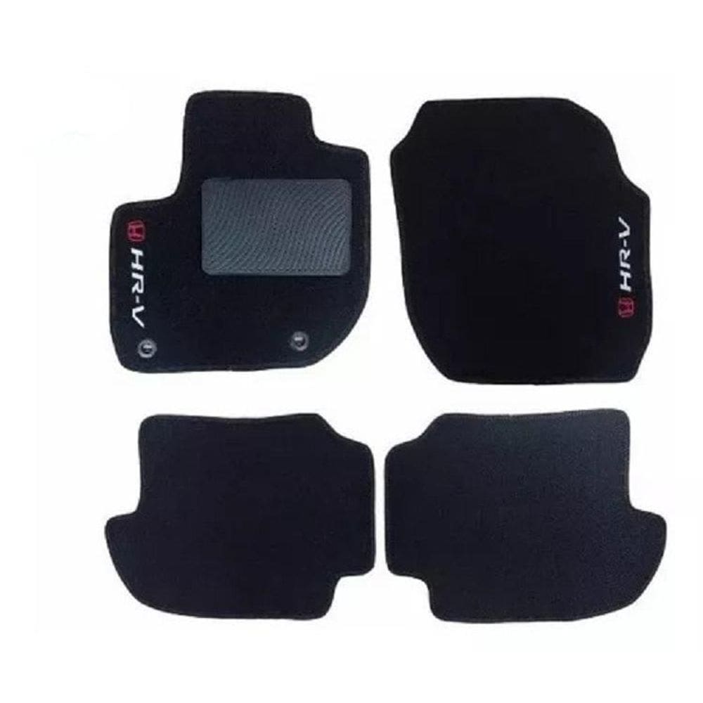 Kit tapete de carpete para honda hr-v 2015 e 2016 preto