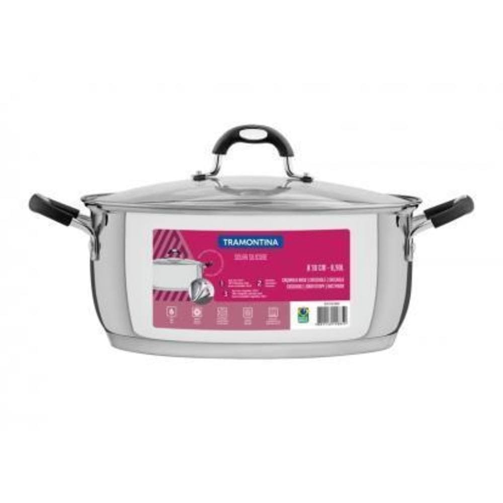 Caçarola Tramontina Para Fogão De Indução Aço Inox 30Cm