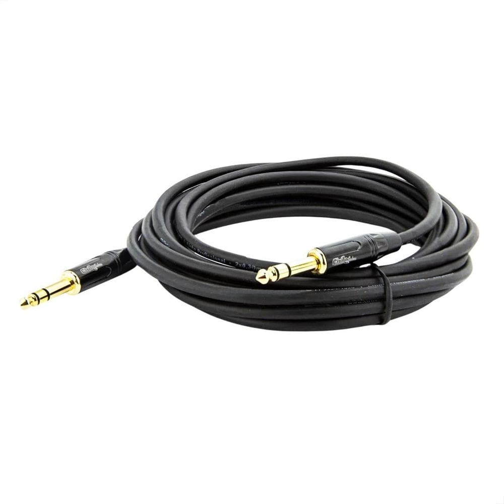 Cabo p10 para p10 estereo profissional - preto 40 mt