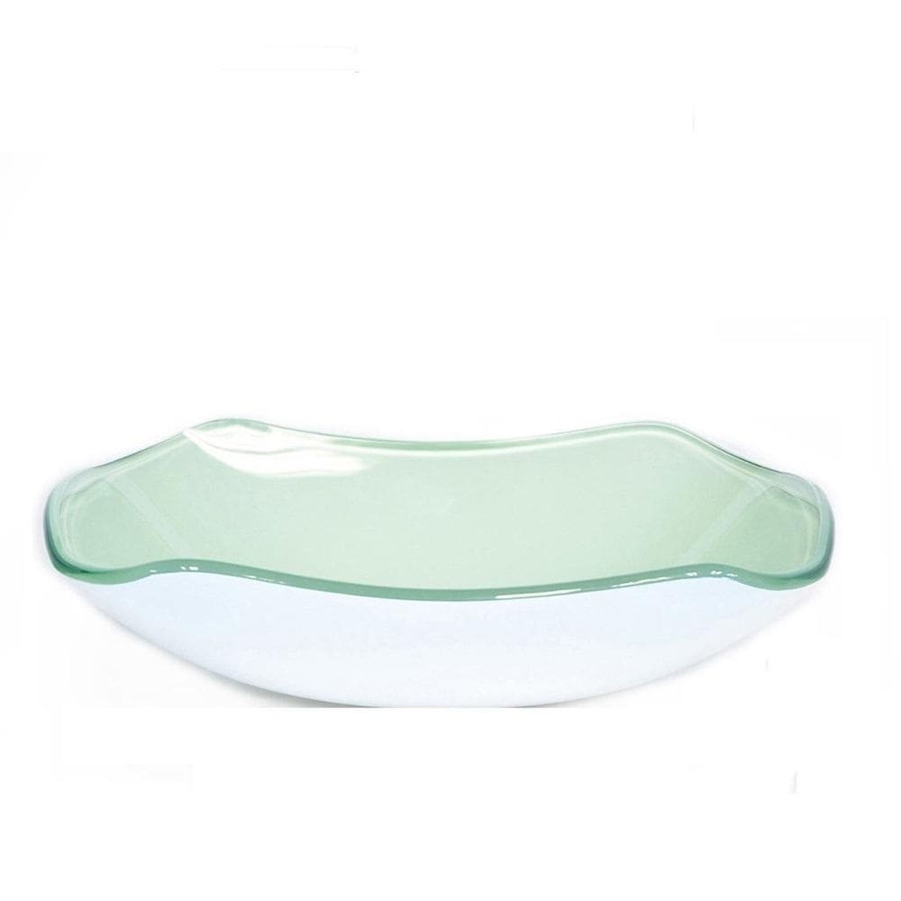 Cuba de vidro abaulada 51cm branca