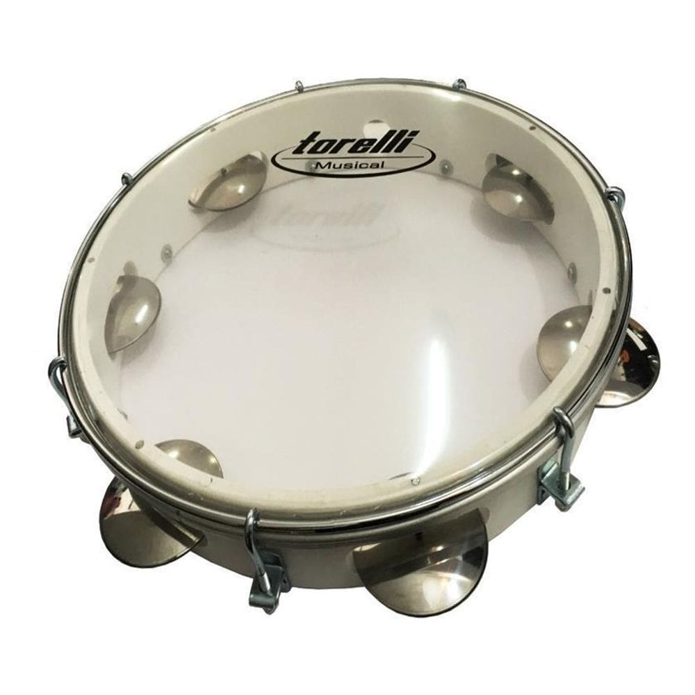 Pandeiro Branco Com Pele Transparente Torelli Tp348Bc