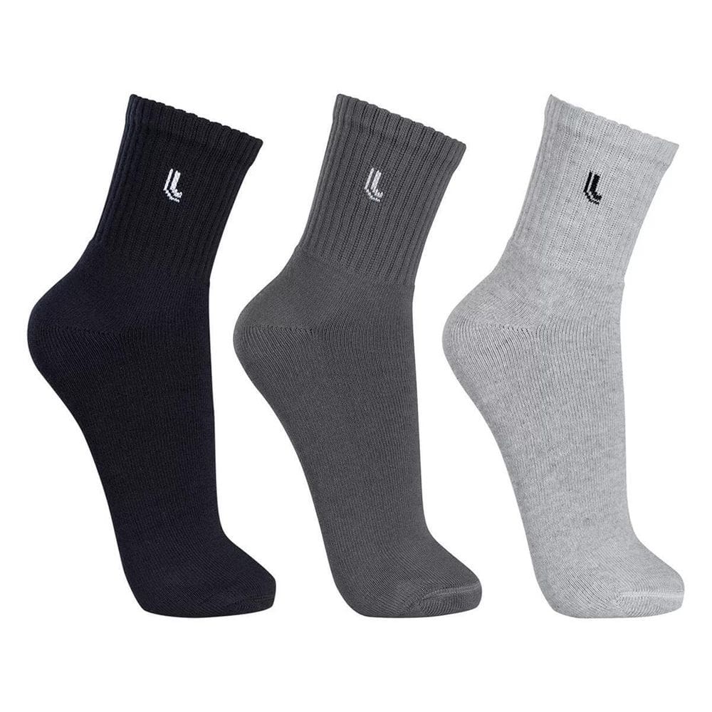 Kit 3 Pares Meia Cano Médio Atoalhada Lupo Masculina - Cinza