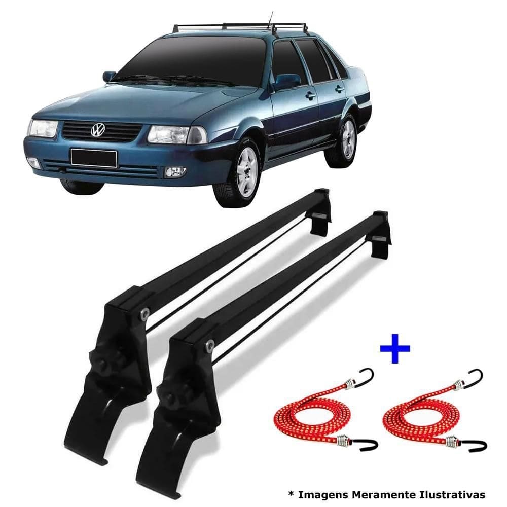 Rack teto bagageiro vw santana 98 a 2006 + 2 elástico carga
