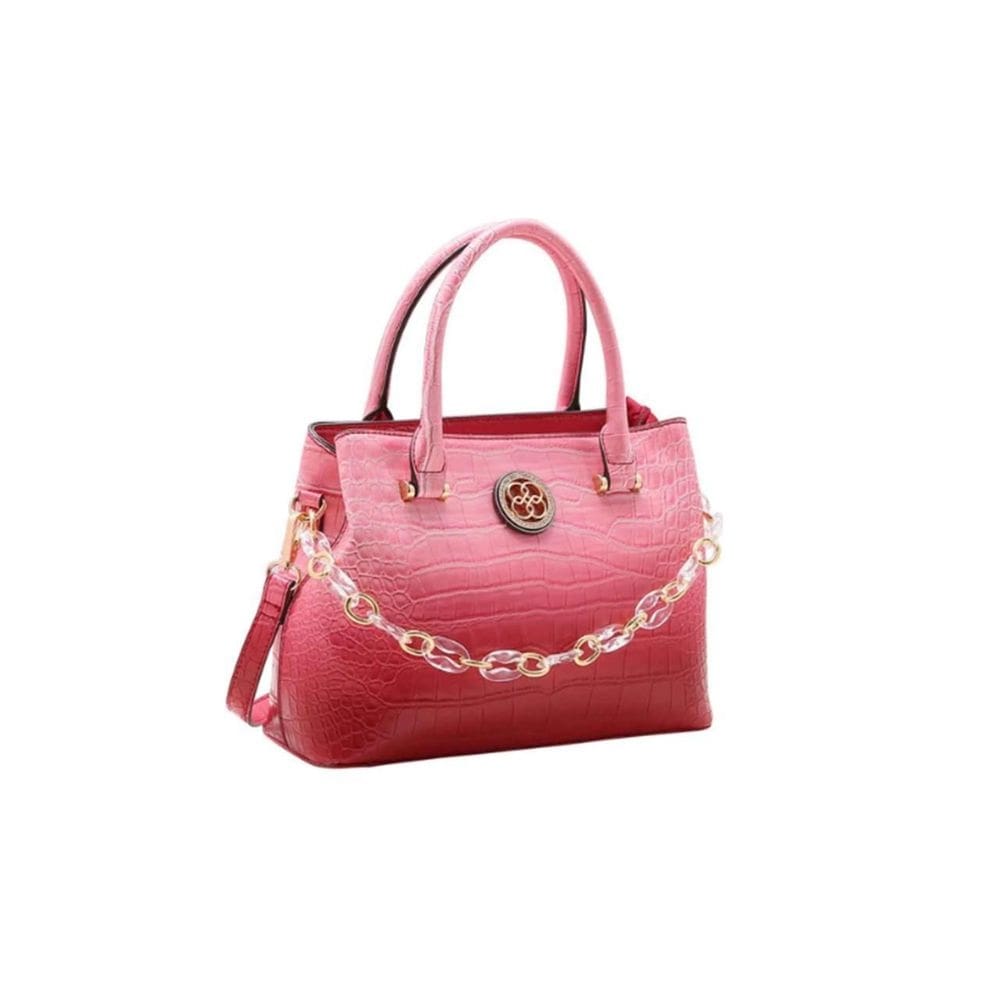 Bolsa feminina chenson croco degradê vermelho