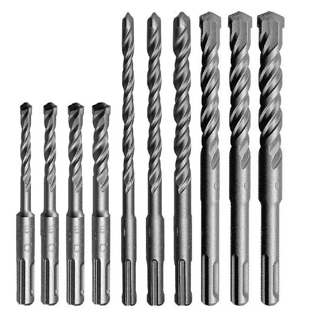 Kit jogo brocas sds 10 peças 4, 6, 8, 10, 12, 14mm