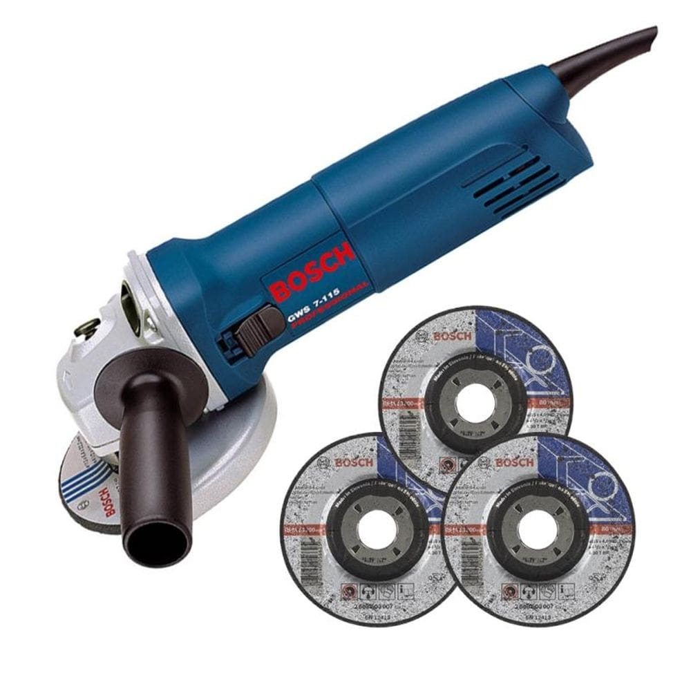 Lixadeira esmerilhadeira bosch 4.1/2 670w 110v kit