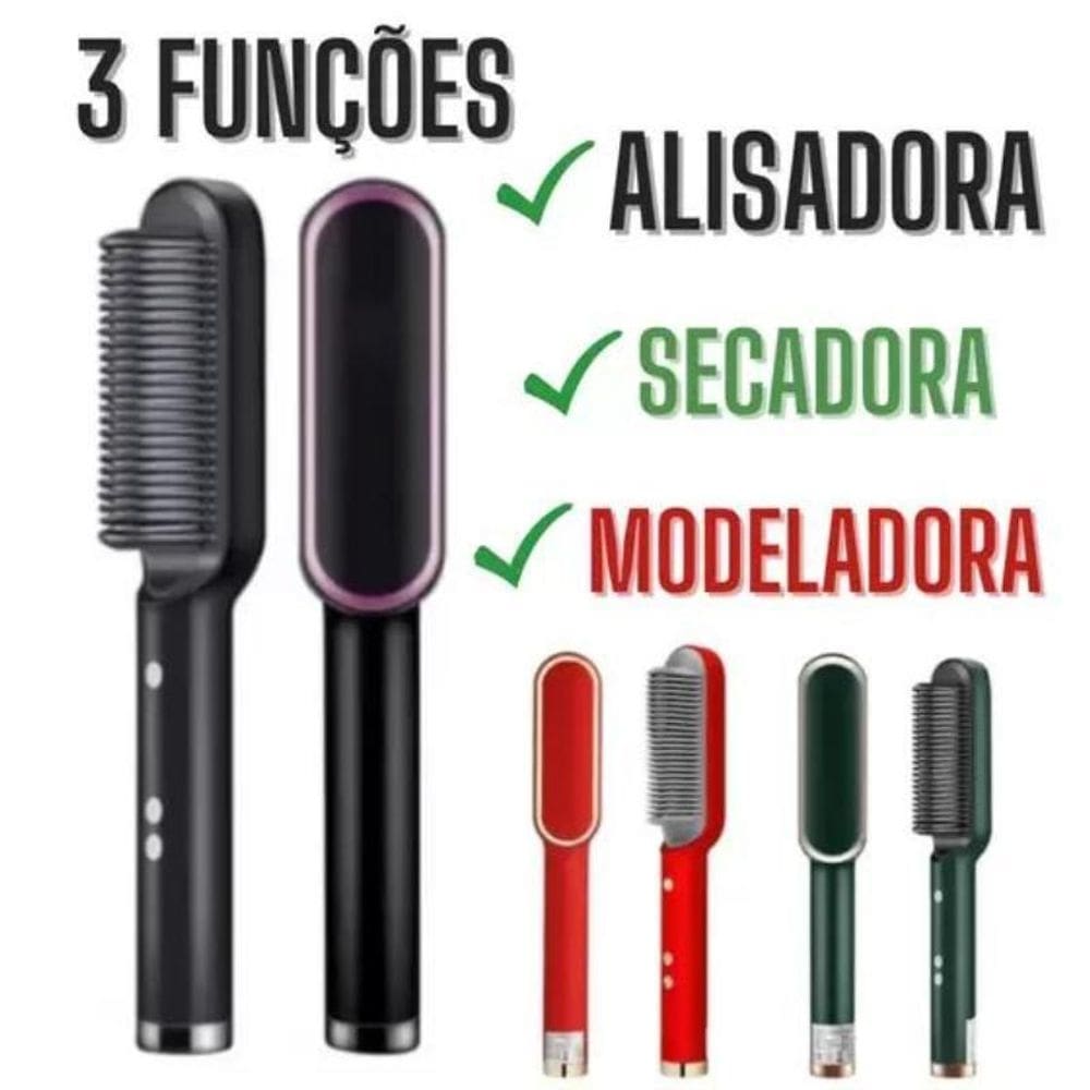 Pente quente elétrico magnético alisa modela o cabelo