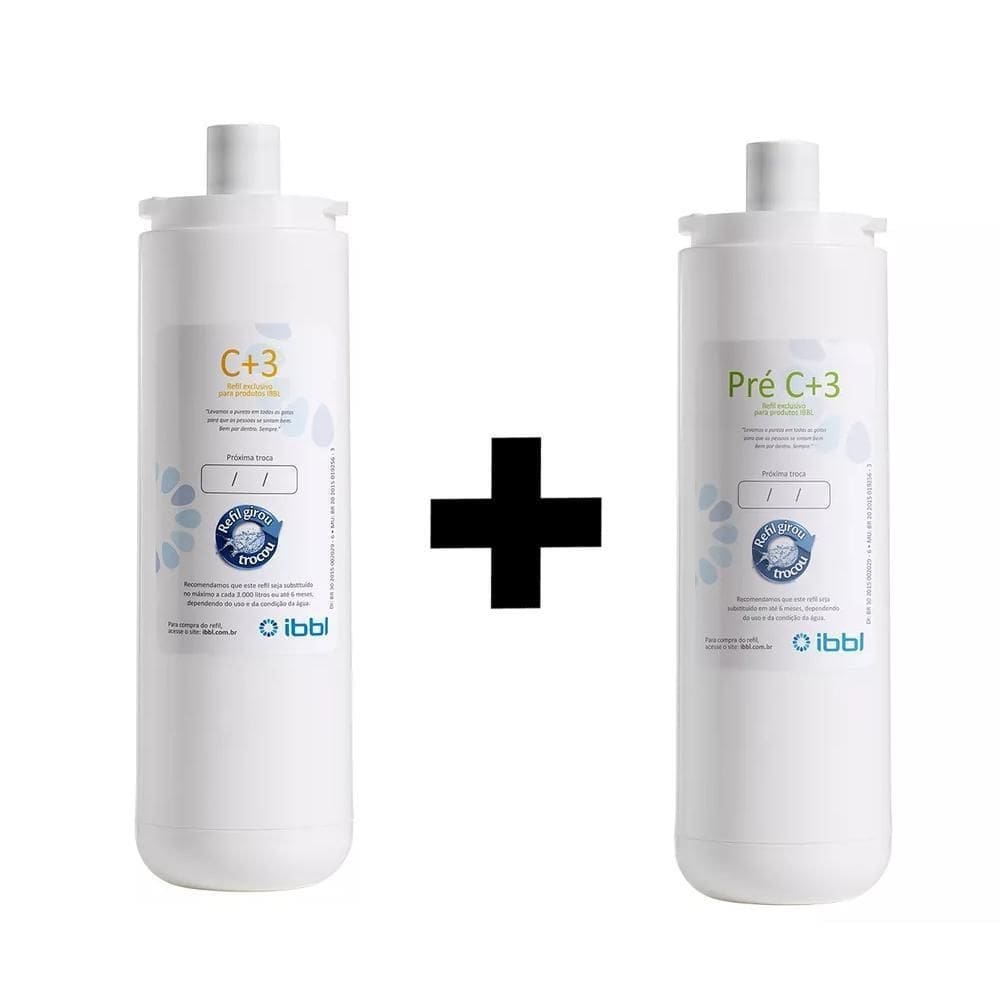 Kit refil filtro ibbl c+3 + refil pré c+3 modelo