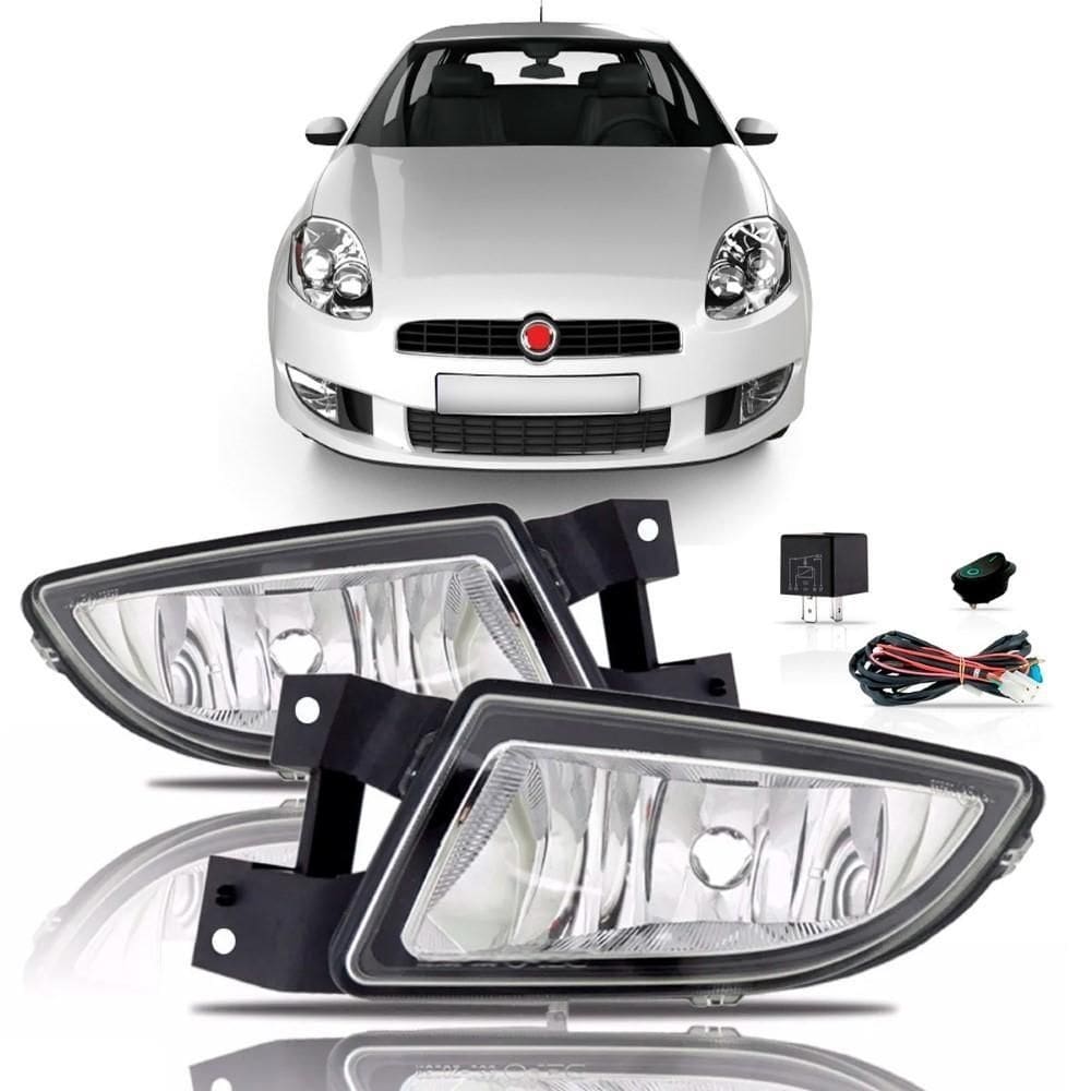 Kit farol milha fiat bravo 2011 2012 2013 auxiliar