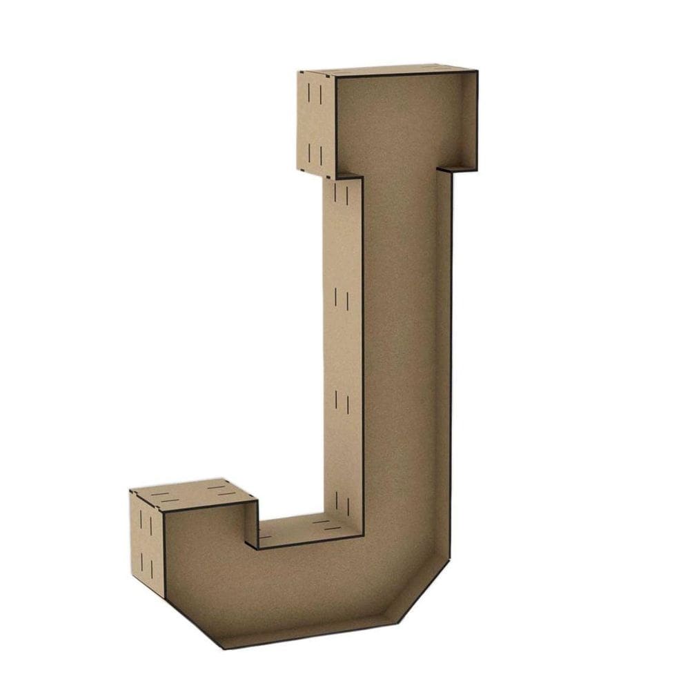 Letra caixa grande j mdf 60cm de altura decoração