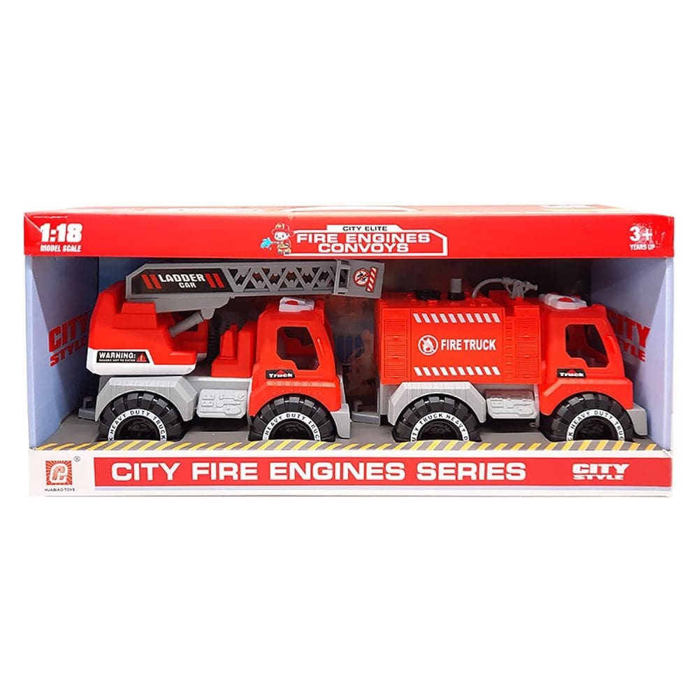 Kit 2 Carrinhos de Bombeiros Escala 1:18 E98 - Dorémi