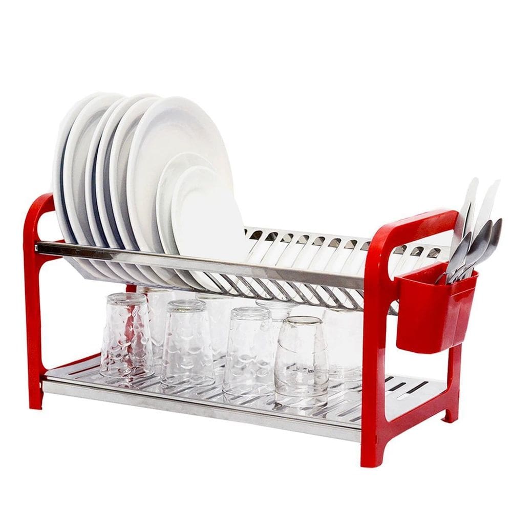 Escorredor 20 Pratos Inox Com Porta Talheres