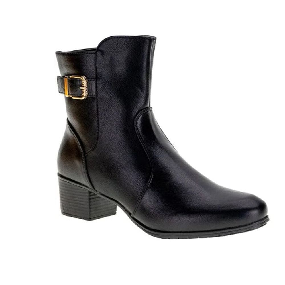 Bota Feminina Mooncity Salto Baixo Cano Baixo