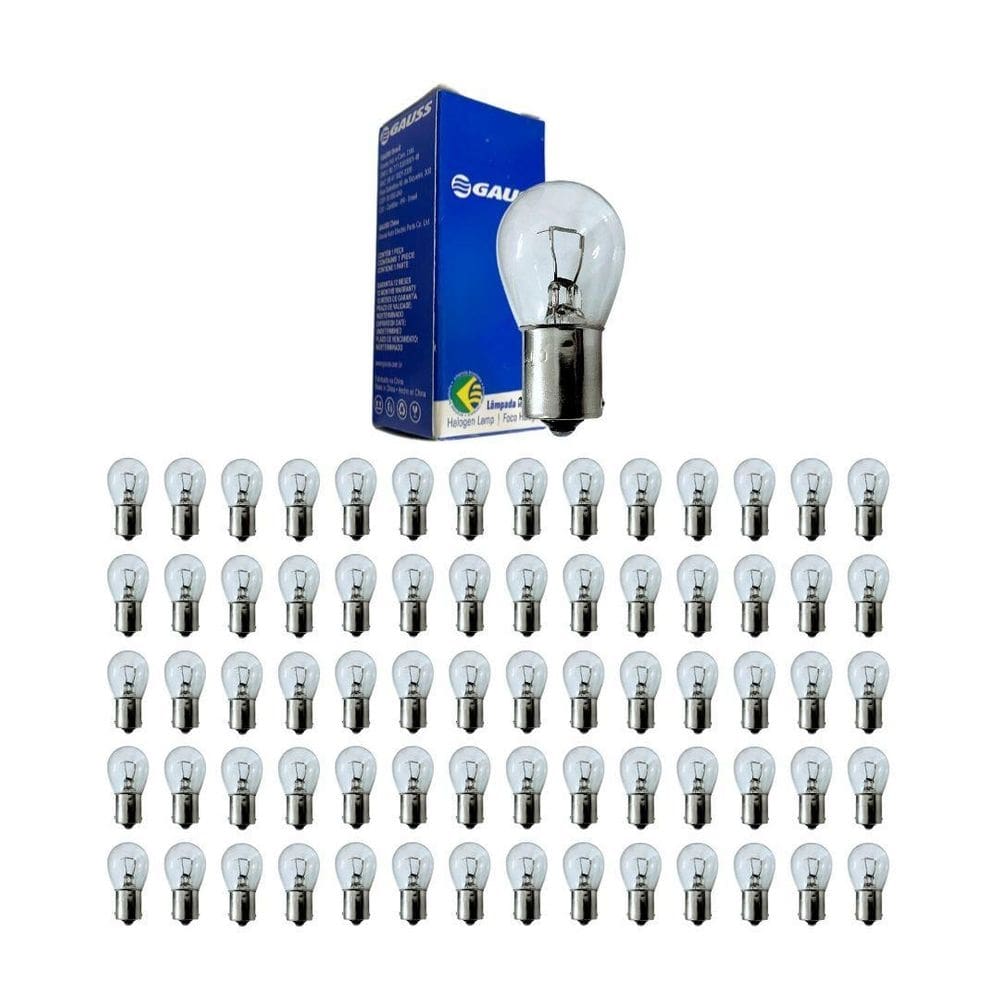 Kit 100 Lampadas 1141 24V 1 Polo P21W 21W Gauss Gl1141B