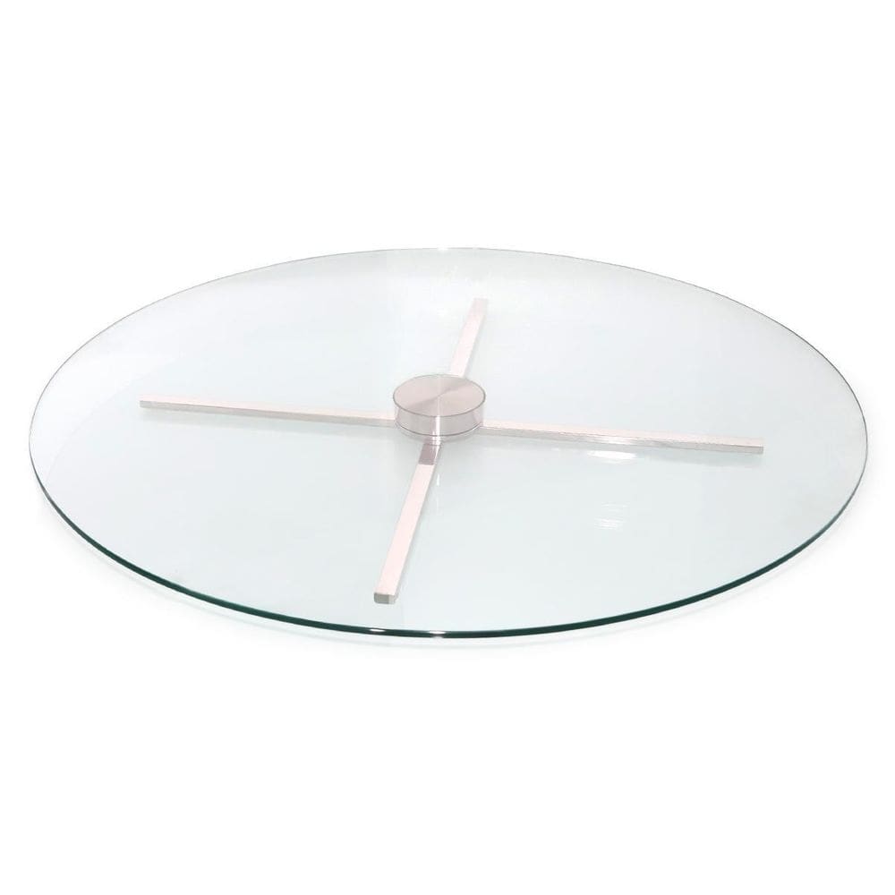 Centro De Mesa Giratório De Vidro E Inox304 Evolution 70Cm