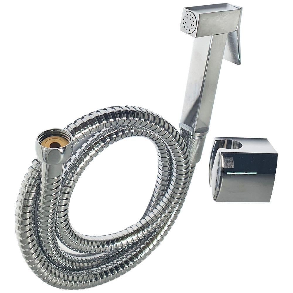 Ducha Higiênica Quadrada Luxo Flexivel 1,20 m e Suporte - 1948040K100